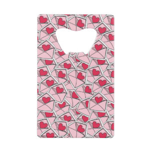 Valentijnse kunsten op enveloppen kredietkaart flessenopener