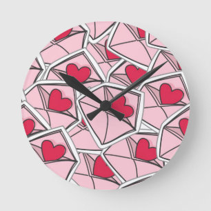 Valentijnse kunsten op enveloppen ronde klok