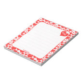 Valentijnse lijst | Red Floating Hearts Pattern Notitieblok (Gedraaid)