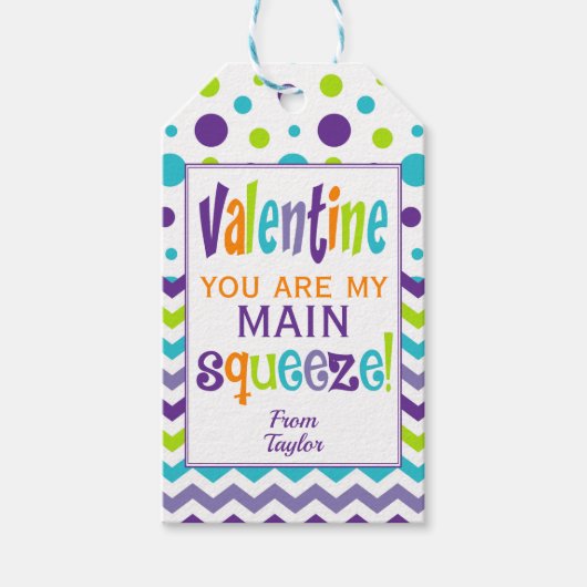 Valentijnse  Main Squeeze Squishy Cadeaulabel (Voorkant)