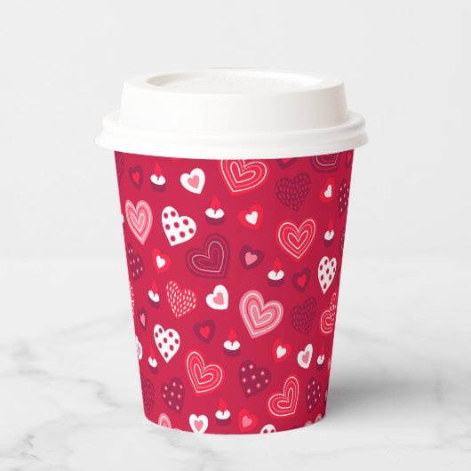 Valentijnse  maken deel uit van patroon 2 papierbe papieren bekers (Links)