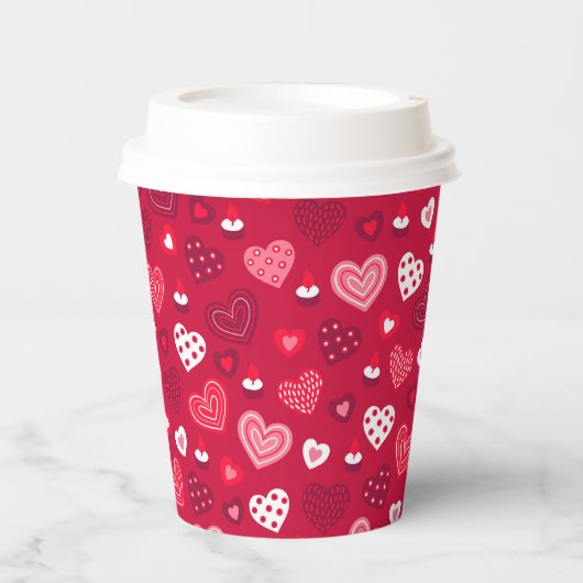 Valentijnse  maken deel uit van patroon 2 papierbe papieren bekers (Voorkant)