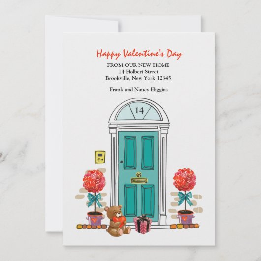 Valentijnse mededeling over verplaatsingen feestdagenkaart (Voorkant)