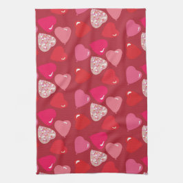 Valentijnse mini-hartafels Rode roze handdoek