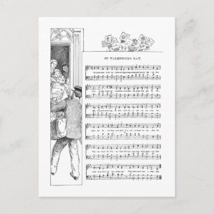 Valentijnse muziek en muziek feestdagenkaart