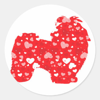 Valentijnse overeenkomende | Paar Love Hearts Shih Ronde Sticker