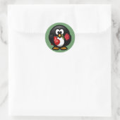 Valentijnse Pinguïn Sticker (Tas)