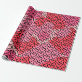 Valentijnse pixels hart cadeaupapier (Uitgerold)