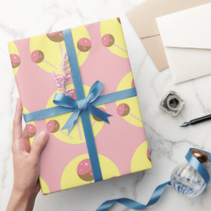 Valentijnse Pop met zoete Cake roze ompakken Cadeaupapier