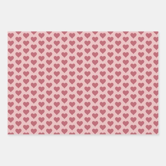 Valentijnse rode en roze harten patroon inpakpapier vel (Voorkant 2)