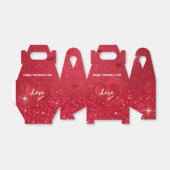 Valentijnse  Rood papier Hart Glitter Favor Box Ga Bedankdoosjes (Uitgevouwen)