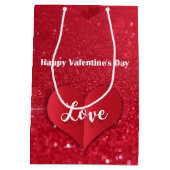 Valentijnse  Rood papier hart glitter medium gesch Cadeauzakje (Achterkant)