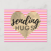 Valentijnse  Rood Roze Goud Hart Briefkaart (Voorkant)