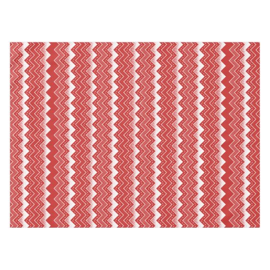 Valentijnse  Rood & Wit Chevron Patroon Tafelkleed (Voorkant (Horizontaal))
