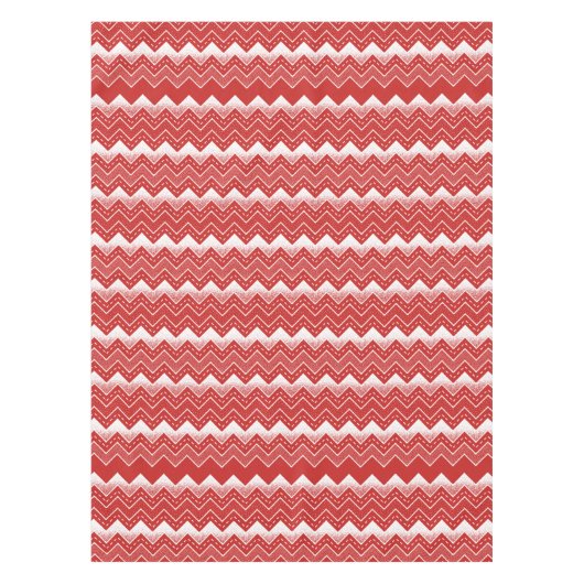 Valentijnse  Rood & Wit Chevron Patroon Tafelkleed (Voorkant)