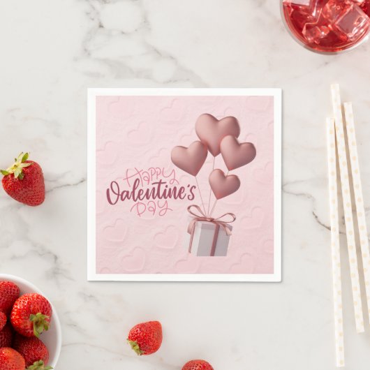Valentijnse roze ballonnen papier Napkin Servet (Insitu)