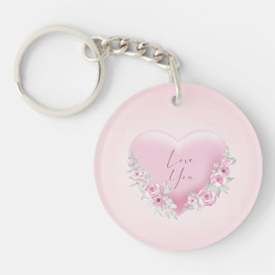 Valentijnse  Roze Heart Sleutelhanger