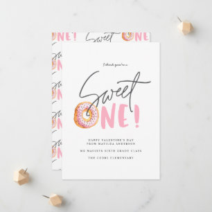 Valentijnse roze meisjes Donut een moderne Aankondiging