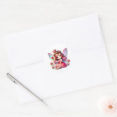 Valentijnse Schattige fee Ronde Sticker (Envelop)