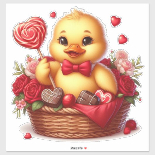Valentijnse Schattigee eend Sticker (Vel)