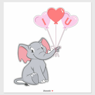 Valentijnse Schattigee olifant Sticker