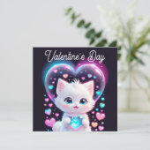Valentijnse Schattigee Schattig  Kat Valentijn's D Kaart (Staand voorkant)