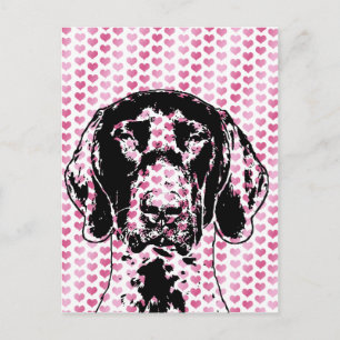 Valentijnse Shorthair Pointer Dog Silhouette Feestdagenkaart