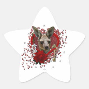 Valentijnse - Sleutel tot mijn hart - Kangaroo Ster Sticker