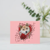Valentijnse - Sleutel tot mijn hart - Shiba Inu Feestdagenkaart (Staand voorkant)