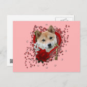 Valentijnse - Sleutel tot mijn hart - Shiba Inu Feestdagenkaart (Voorkant / Achterkant)