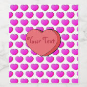 Valentijnse Snoep harttekening Wijn Etiket (Enkel label)