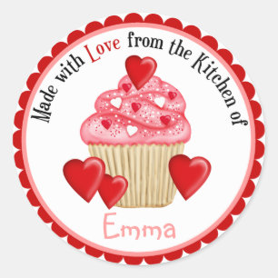 Valentijnse Stickers DagHart Cupcakes