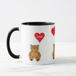 Valentijnse Teddy en Balloons Love Mok