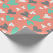 Valentijnse  van het Patroon van het hart die papi Cadeaupapier (Hoek)