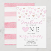 Valentijnse verjaardagsuitnodiging kaart (Voorkant / Achterkant)