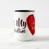 Valentijnse versie Mijn Valentijn - Aangepast wit Mok (Midden)