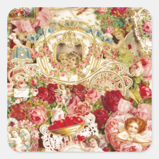  Valentijnse  Vierkante Sticker (Voorkant)