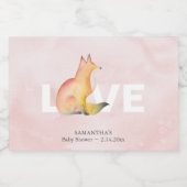 Valentijnse Waterverf Fox Brunch en Bubble Sparkling Wijnetiket (Enkel label)