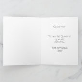 Valentijnse Waterverf Koningin Roze met foto Kaart (Binnen)