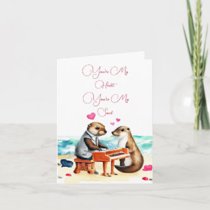 Valentijnse Wenskaarten Otters Notitiekaartje