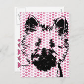 Valentijnse  - Westie Silhouette Feestdagenkaart (Voorkant / Achterkant)