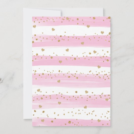 Valentijnse Woodland Pink Gold Balloons Baby show Kaart (Achterkant)