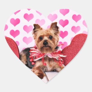 Valentijnse  - Yorkie - Pixie Hart Sticker