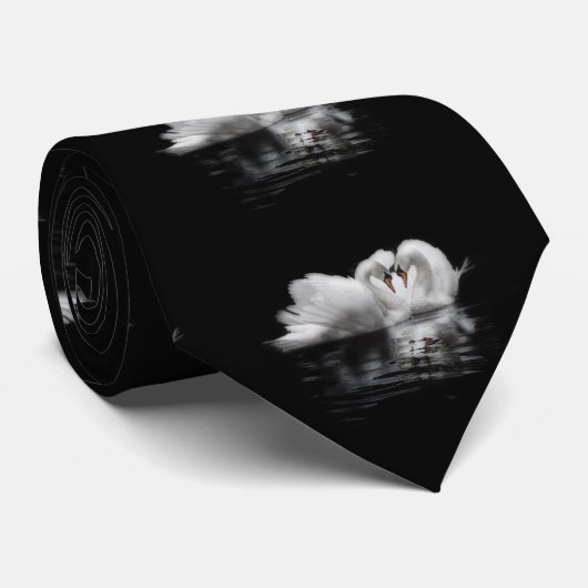 Valentijnse zwanen stropdas (Opgerold)