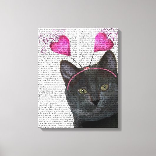 Valentijnse zwarte kat canvas afdruk (Voorkant)