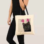 Valentijnse zwarte kat tote bag (Voorkant (product))