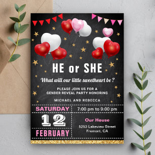 Valentijnsfeest Geslacht Reveal Feest Kaart