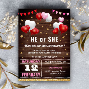 Valentijnsfeest Geslacht Reveal Feest Kaart
