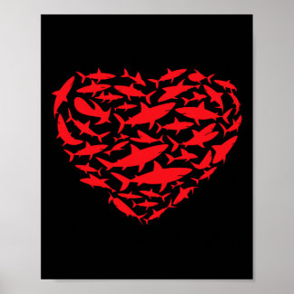 Valentijnshaaien Hart Zee Dierenliefhebber Oceaan  Poster