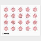 Valentijnshart Cupcake Sticker (Vel)